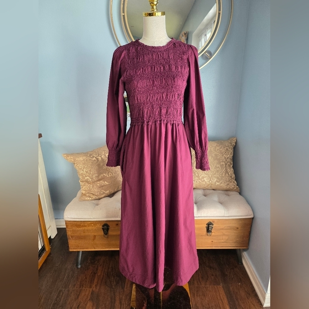 Apiece Apart Altro Long Sleeve Purple Dress